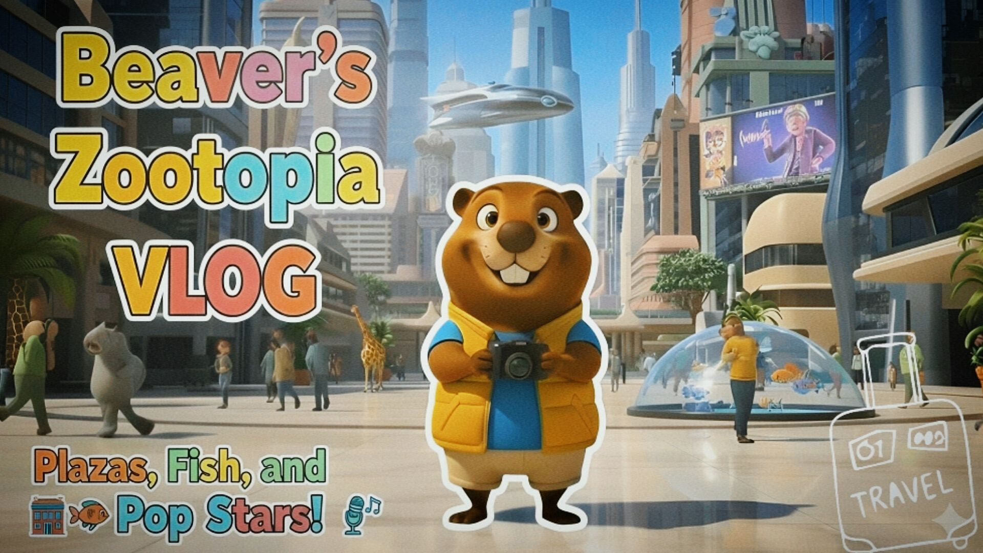 ⁣Beaver's Zootopia VLOG: Plazas, Fish, and Pop Stars!