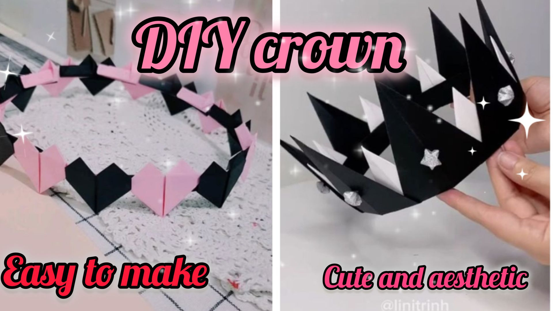 ⁣“DIY 2 Cute Paper Crowns 👑 | Easy & Aesthetic Handmade Crowns for Kids & Crafts!”♥️✨