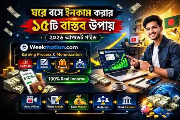 ঘরে বসে ইনকাম করার ১৫টি বাস্তব উপায় (২০২৬ আপডেট)