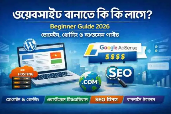 ওয়েবসাইট বানাতে কি কি লাগে? Beginner Guide 2026
