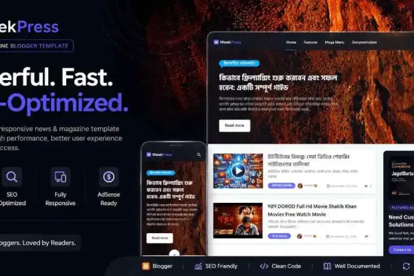 WeekPress News & Magazine Blogger Template Free Download 2026