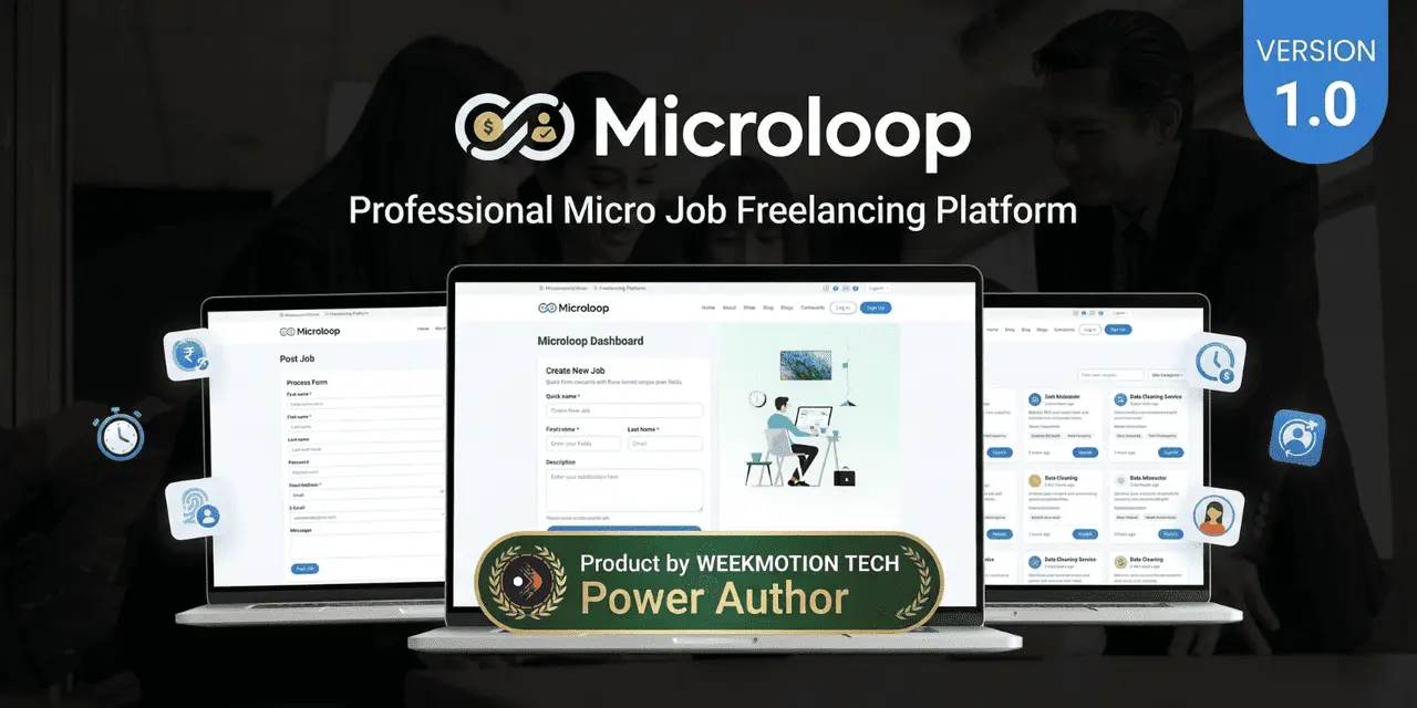 MicroLoop Microjob and Task Marketplace Script Laravel PHP Job Posting and Earning Platform